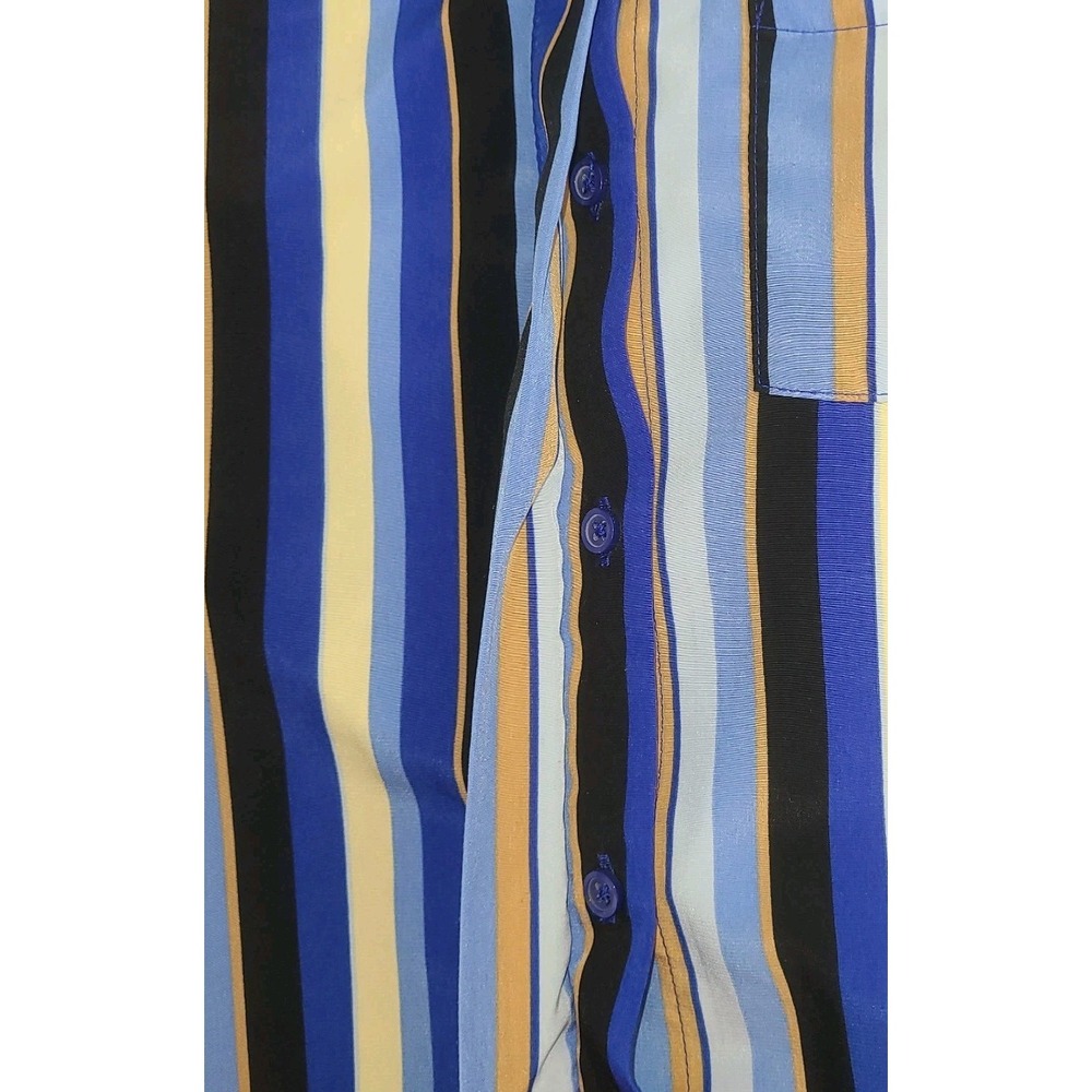 Nine West Women's Button Down Blouse Small Multicolor Striped Long Sleeve. EUC - Picture 7 of 9